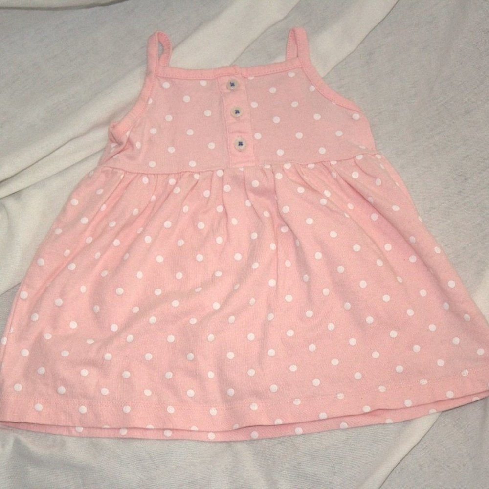 Carter's Pink and White Polk-a-Dot Top sz9MO